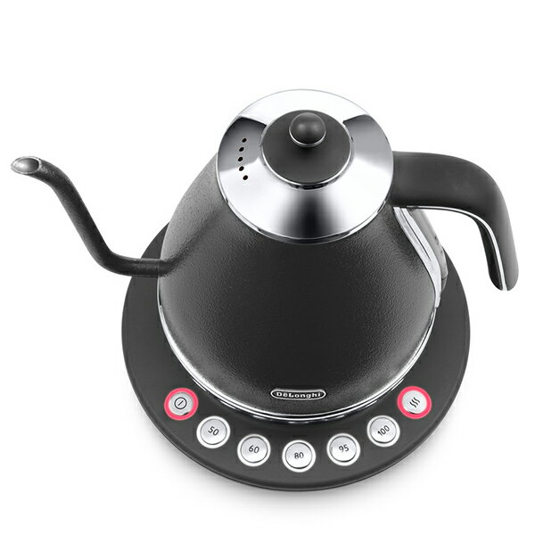 デロンギ アイコナ 温度設定機能付き電気カフェケトル 電子ケトル ブラック Kboe1230j Gy Delonghi 公式 電気ケトル 電気ケトル おしゃれ デロンギ ケトル 湯沸かしポット 電気ポット 保温機能付き プレゼント 温度調節 電子ケトル コーヒーケトル ポット 保温 1l