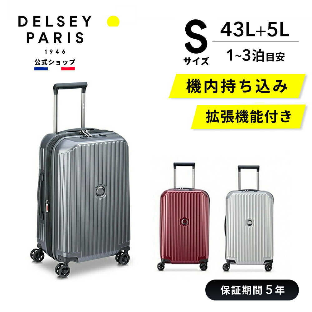 【公式】 DELSEY デルセー SECURITIME ZIP セキュリタイム ジップ スーツケース 機内持ち込み メタリック スリム sサイズ 小型 拡張 TSAロック セキュリテックZIP 5年国際保証 42L+5L 8輪 ダブ…