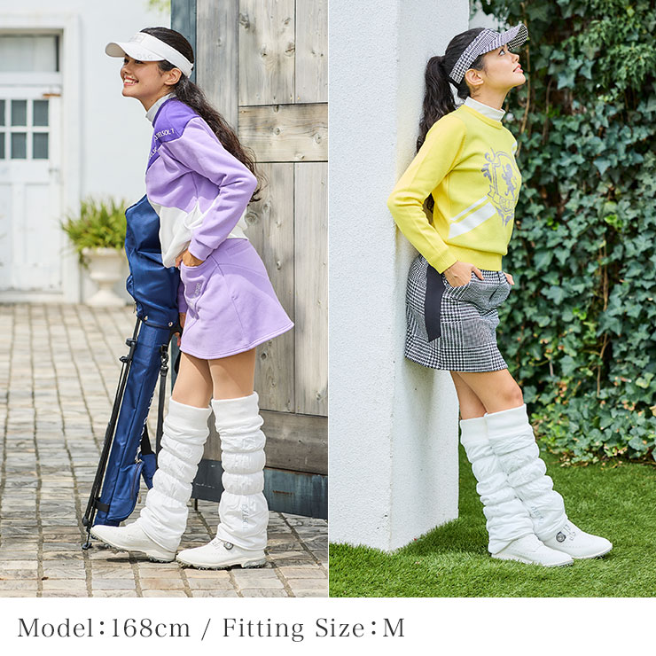 7797 裏フリースレッグウォーマー（ポーチ付）ゴルフ レディース ギフト デルソル ゴルフ ゴルフアクセサリープレゼント ゴルフウェア アクセサリー スポーツ 実用的 秋冬 冬 レッグウォーマー 黒 ブラック フリース ポーチ付 サイズフリー 防寒対策 足元暖か 裏フリース