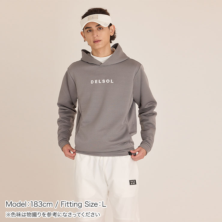 【2025秋冬新作】 5054 メンズ リップル パーカー ゴルフウェア トップス アウター 長袖 男性用 スポーツ ゴルフ M L LL 大きいサイズ 秋 冬 秋冬 デルソル ブラック グレー