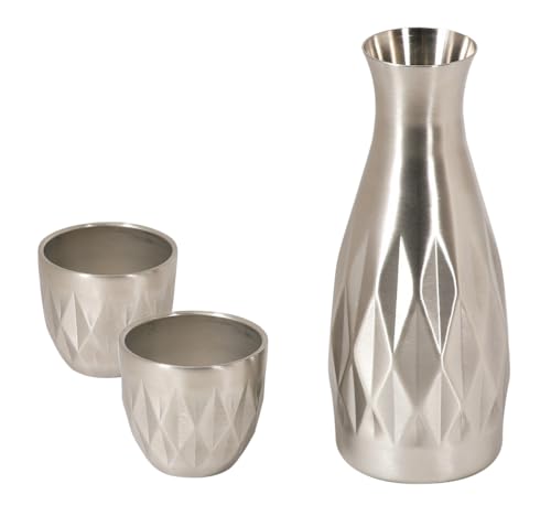 パール金属 真空断熱 ぐい呑み おちょこ お猪口 セット とっくり 熱燗 冷酒 酒器 ダイヤカット ステン..