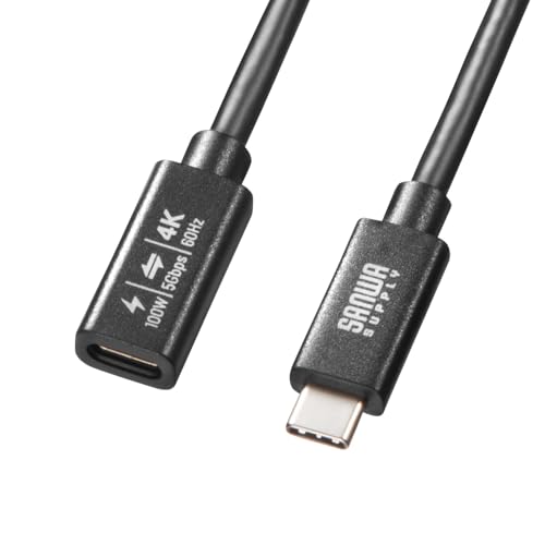 サンワサプライ USB5Gbps Type-C延長ケーブル(PD100W・1m) KU-5GCCP100EN10 送料無料