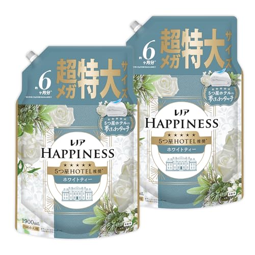 レノア Lenor 【まとめ買い】[大容量] ハピネス 夢ふわタッチ 柔軟剤 ホワイトティー 詰め替え 1900mL×..