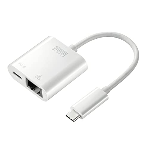 サンワサプライ USB TypeC-LAN変換アダプタ(PD対応) USB3.2 Gen1-RJ-45 ホワイト USB-CVLAN7W 送料無料