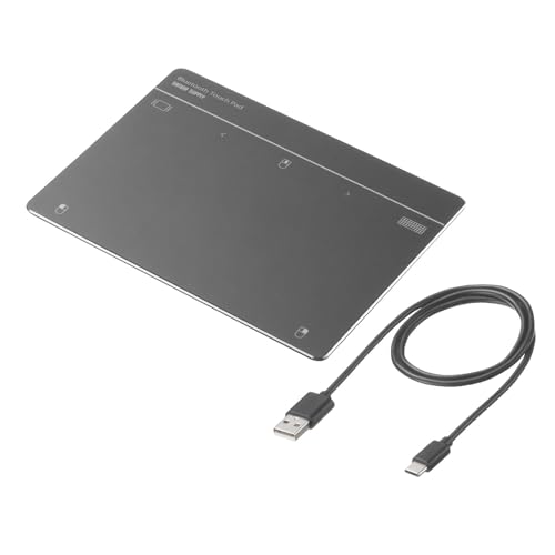 Bluetoothガンメタ/7インチ/MA-PB521LGM・パッケージ個数:1・パソコンを指でタッチ操作できるBluetooth接続対応のタッチパッドです。・1本指から4本指までの操作に対応し、14種類のジェスチャー機能が使用でき作業効率がアップします。・電池のいらない充電式です。充電しながらでも使用できます。・振動機能付きで直感的に操作ができます。・7インチの大型タッチパッドでスムーズで快適な操作ができます。●パソコンを指でタッチ操作できるBluetooth接続対応のタッチパッドです。 ●1本指から4本指までの操作に対応し、14種類のジェスチャー機能が使用でき作業効率がアップします。 ●電池のいらない充電式です。充電しながらでも使用できます。 ●振動機能付きで直感的に操作ができます。 ●7インチの大型タッチパッドでスムーズで快適な操作ができます。 ●スクリーンキーボード対応でキーボードなしでもキー入力ができます。 ●裏面にはゴム足がついておりしっかり固定できるので安定した操作が可能です。 ●汚れがつきにくい表面素材を使用しているため、サッと拭くだけで清潔な状態をキープし、毎日快適に使えます。 ■接続方式：Bluetooth ■コネクタ形状：USB Type-Cコネクタ ■適合規格：Bluetooth 5.1 Class2 ■プロファイル：HOGP（HID over GATT Profile） ■電波周波数：2.4GHz帯 ■通信範囲：木製机（非磁性体）/半径約10m、スチール机（磁性体）/半径約2m ※電波の通信範囲は使用環境によって異なります。 ■電池：充電池 ※リチウムポリマー電池 ※充電時間/約2時間 ■充電ポート：USB Type-C ■連続動作時間：20時間 ■連続待機時間：2000時間 ■使用可能日数：60日 ※1日8時間パソコンを使用中に、マウス操作を5％程度行う場合。（満充電時） ※自然放電等を考慮しない弊社計算値であり値ではありません。 ※使用期間により、徐々に性能が低下します。予めご了承下さい。 ■セット内容：タッチパッド、充電用ケーブル ■付属ケーブル長：0.6m ■サイズ：約W160×D120×H10mm ■重量：約139g
