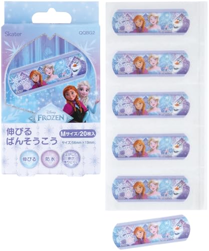 スケーター(Skater) 伸びる ばんそうこう 絆創膏 Mサイズ 20枚 防水 跡が残りにくい ディズニー アナと..