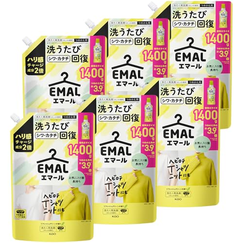 エマール 【ケース販売】 洗濯洗剤 おしゃれ着 ハリ感チャージ成分2倍配合! 洗うたびシワカタチ回復 リフレッシュグリーンの香り つめか 送料無料