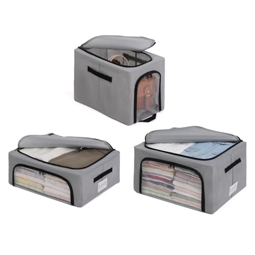 アストロ ワイヤー入り 収納ケース 3個組(大/中/小 各1個) ワイヤー入りで積み重ねて収納できる 上からも前からも出し入れできる 通 送料無料