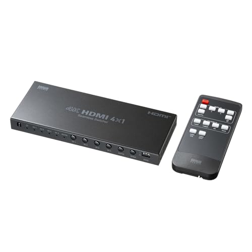 乐天商城 - サンワサプライ HDMI 切替器 4入力1出力 4K/30Hz シームレス切替 リモコン付 オートスキャン/EDID/音声分離 アップ/ 送料無料