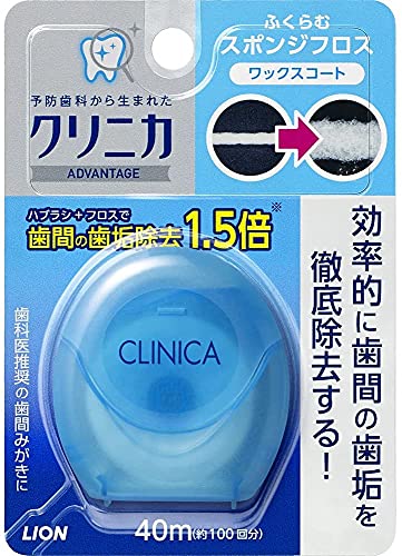 -/40メートル (x 10)/-・パッケージ個数:10・商品名：[ライオン クリニカ　アドバンテージ　スポンジフロス　40m ]　が・10個セットです。※メーカーが最新のパッケージに変更した場合、新しいパッケージで届く場合がございますのでご了承の上ご注文くださいませ。クリニカ　アドバンテージスポンジフロス　40m　（青・緑・オレンジ・クリアのうち1色。色はおまかせ） ×10個セット