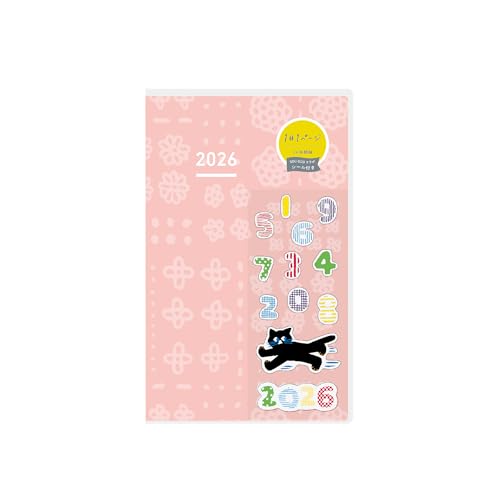 乐天商城 - コクヨ ジブン手帳 DAYs mini 手帳 2026 マンスリー デイリー B6スリム 限定柄シール付 SOU・SOU ピンク ニ-J 送料無料