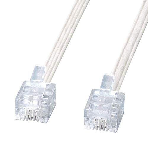 ホワイト/10m/TEL-E4-10N2・Size:10m・パッケージ個数:1・電話回線とモデム内蔵パソコン、モデム、FAX、電話機などを接続するケーブルです。・燃やしても有害なダイオキシンを発生しないポリオレフィン素材を使用しています。・厚さ約1.0mm（1.1mm）なので、カーペットの下やドアのすきまにもスッキリ配線できます。・軽くてかさばらないので携帯にも便利です。・ISDN回線とDSUまたはDSU内蔵TAを接続する際にも使用できます。焼却時に有害なダイオキシンを発生しないスリム電話ケーブル 【端子】:NTT端子結線準拠。(両端のプラグは、一方が逆さまに取り付けられています。)※但し、NTT端子結線準拠でない6極4芯の機器にはご使用になれません。