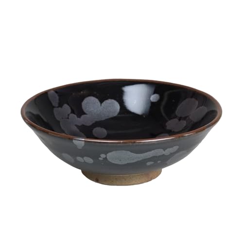 遊器浪漫 抹茶碗 銀天目 平型 日本製【有田焼】 送料無料