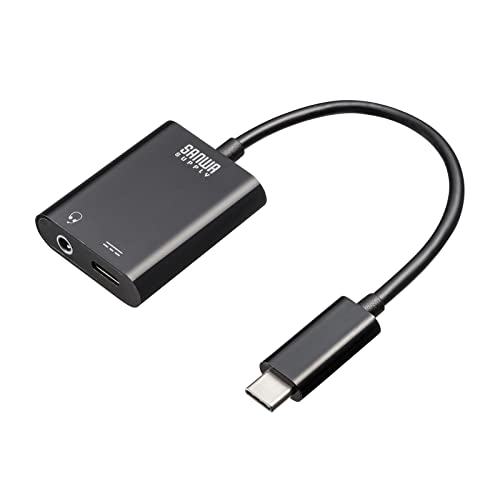 ブラック/-/MM-ADUSBTC3・パッケージ個数:1・スマートフォンやタブレットのUSB Type-Cポートに3.5mmプラグ仕様のイヤホンやヘッドセットが接続できる変換アダプタです。・両端に充電用USB Type-Cポートと音楽再生用3.5mmジャックを搭載し、本体を充電しながら音楽鑑賞や通話が可能です。・USB PD対応の充電器を使用すれば、最大60Wの急速充電が可能です。（機器本体もUSB PD充電対応の場合）・最大24bit/96KHzに対応したDAC搭載で音楽や映画を高音質で楽しめます。●スマートフォンやタブレットのUSB Type-Cポートに3.5mmプラグ仕様のイヤホンやヘッドセットが接続できる変換アダプタです。 ●両端に充電用USB Type-Cポートと音楽再生用3.5mmジャックを搭載し、本体を充電しながら音楽鑑賞や通話が可能です。 ●USB PD対応の充電器を使用すれば、最大60Wの急速充電が可能です。(機器本体もUSB PD充電対応の場合) ●最大24bit/96KHzに対応したDAC搭載で音楽や映画を高音質で楽しめます。 ■プラグ形状:USB Type-C 本体側/直径3.5mm4極ミニ(メス)、USB Type-C(メス、充電用) ■サイズ:約W33×D10.5×H40mm ■重量:約16g ■ケーブル長:12cm