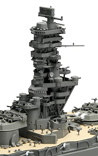 組み立てグレイ/-/艦船-6 EX-1・プラモデル・【スケール】1/350・【完成サイズ】58×59×112mm(艦橋)、153×94×12mm(展示用ベース)商品紹介 複雑怪奇な形状をした扶桑の艦橋を1/350スケールで再現! 製品は接着組立と塗装を必要とする未塗装キットです。 戦艦扶桑は日本初の弩級戦艦として建造、幾度の性能改善や改装を経て太平洋戦争期に突入、昭和19年10月の米軍比島攻略に対抗するため出撃、戦闘の末戦没。 扶桑の艦橋はとりわけ近代改装後の不安定な外見形状が有名であり、三脚構造に複数の艦橋階層が重なった特徴ある形をしていました。 本製品は既存製品の1/350スケール戦艦扶桑の金型を使用したものです。 製品は昭和19年10月のレイテ沖海戦時をモチーフにしています。 艦橋の主パーツは呉海軍工廠色を模したグレーの成型色としています。 艦橋窓および探照灯はクリアー成型パーツを用意しています。 展示用の台座および艦名表示のシールが付属します。 最上甲板より測距所/21号電探までの範囲を再現。 実物構造と同様に三脚構造と各甲板を積層して組み立てるスタイル。 シェルター甲板には繊細な彫刻で木甲板を表現。 シェルター甲板にある八九式12.7センチ連装高角砲は6パーツ構成で1/350ならではの造形。 最終時形態の特徴でもある25ミリ単装機銃は銃と銃架の2ピースで構成したものを用意。 羅針艦橋・下部見張所・戦闘艦橋・主測的所の窓はクリアーパーツで再現。 羅針艦橋・戦闘艦橋・副砲指揮所・主測的所の床面はグレーチング敷を彫刻再現。 前方および後方の機銃台床面や下部見張所の床面はストリップ模様を的確に表現。 各層をつなぐラッタルを複数用意、すべて別体パーツ化。 4.5メートル測距儀は任意の角度で固定が可能。 羅針艦橋・戦闘艦橋のウィング部分は軽め穴構造を彫刻で再現。 防空指揮所や上部見張所など細密感が増す双眼望遠鏡パーツを用意。 21号電探は支柱まで含め再現、22号電探は3パーツ構成で精密な造形。 成型パーツはグレー(呉海軍工廠色)、透明色およびベースパーツのブラック、3色の構成です。 完成時寸法 58x59x112mm(展示用ベース(153x94x12mm)を除く) パーツ点数は221点 【付属内容】 ・ランナーx14 ・組立説明書x1 ・シールx2 ※この商品は日本製です。 ※この商品は、組み立てが必要なプラスチックモデルキットです。 安全警告 なし