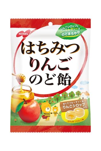 -/110g ×6袋/-・はちみつ」ゆえの自然素材への安心感と、りんごの味感を感じてもらえるようなデザイン商品紹介 はちみつとりんごのまろやかな味わい 食べやすく親しみやすさの感じられるのど飴 原材料・成分 砂糖(国内製造)、水飴、果糖ぶどう糖液糖、濃縮リンゴ果汁、麦芽糖、はちみつ、還元水飴、果糖、ローヤルゼリー、ハーブエキス/ソルビトール、酸味料、香料、増粘剤(増粘多糖類)、乳化剤、(一部にリンゴを含む)