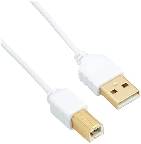 サンワサプライ 極細USBケーブル(USB2.0 A-Bタイプ・ホワイト・1m) KU20-SL10WK 送料無料
