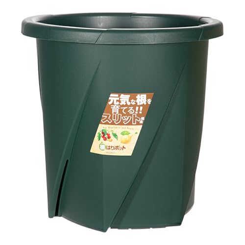 シンプルダークグリーン/35型/35型・Color:ダークグリーンSize:35型PatternName:根はりポット・原材料：ポリプロピレン・容量：16.5?大和プラスチック スリット鉢 根はりポット 35型 ダークグリーン 野菜と果樹に使える大型スリットポット