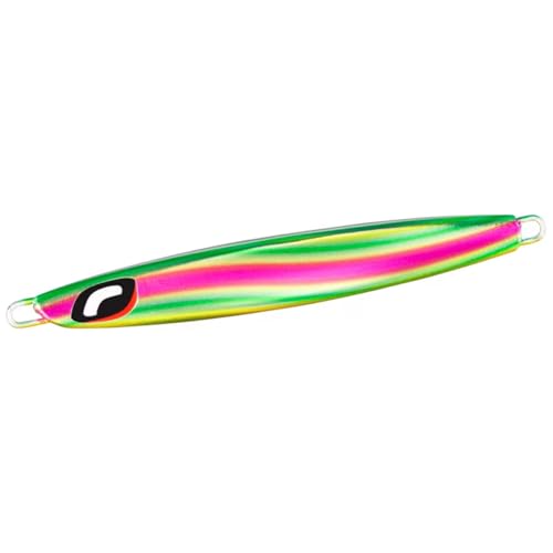 022 ウェービーグリキン/50g/JT-705L・Color:022 ウェービーグリキンSize:50g・カラー：022 ウェービーグリキン・重量(g)：50・全長(mm)：88ベイトもスピニングもOK。SLJから大型青物、中深海、トラウトまで。とにかく万能なセンターバランスジグ。 夏から秋にかけてカタクチイワシを偏食している青物やマダイはセレクティブ。傷ついたカタクチイワシを拾い喰いするような状況では、激しすぎるジグアクションがデメリットとなることもあります。センターサーディンは潮に馴染むような動き控えめの水平フォールが魅力。ジャークでも弱々しい動きを演出しやすく、ジグの差が釣果に直結するカタクチ偏食パターンにオススメしたいモデルです。また、ジグのサイズ感も非常に重要なファクター。センターサーディンはこれまで以上に幅広い状況で使えるジグを目指し、現行の6サイズに35gと200gをあらたに追加。万全のラインナップはSLJやタイジグ、淡水のトラウトから大型青物までさまざまな場面で活躍、魚種を選ばないオールラウンダーとしてその実力を如何なく発揮します。