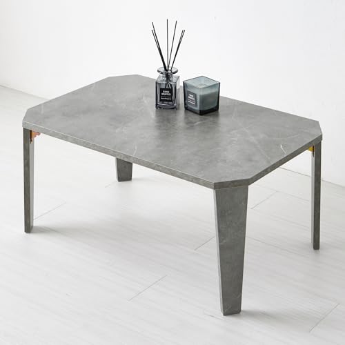 萩原 ローテーブル 折りたたみテーブル 子供部屋 【 完成品 】 石目調 ストーン柄 おしゃれ 幅 75 奥行 50 高さ 32 マーブ 送料無料