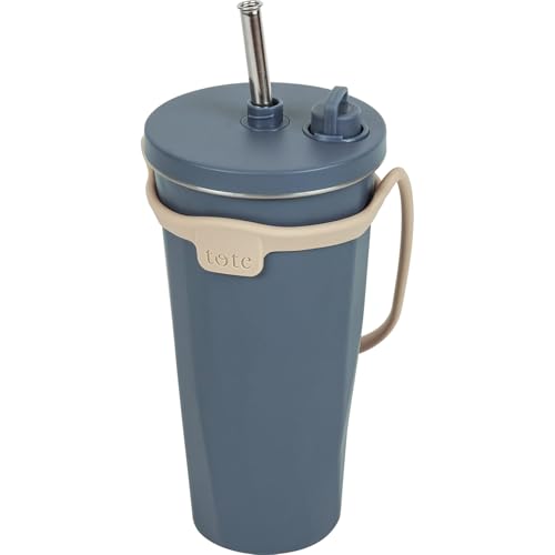 乐天商城 - 和平フレイズ ストロー付 タンブラー 470ml ネイビー 2WAY ストラップ付 真空断熱構造 保温 保冷 持ち運びに便利 トート R 送料無料
