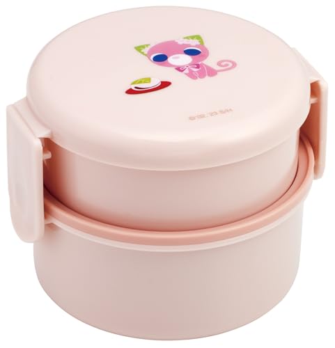 スケーター(Skater) 弁当箱 丸型 ランチボックス 500ml 2段 フォーク付 日本製 お茶犬 サクラ ONWR1-A 送料無料
