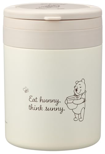 スケーター(Skater) 保温 保冷 スープジャー 大容量 500ml 折りたたみハンドル付 ディズニー くまのプーさん シンプルロゴ 送料無料