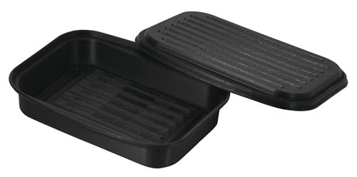 パール金属 グリルプレート 21×14cm 鉄製 蓋付 オーブントースター 対応 魚焼きグリルにも対応 バーニスタ HC-937 送料無料