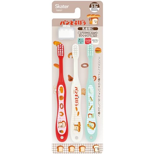 乐天商城 - スケーター(Skater) 子供用 歯ブラシ 園児用 3-5才 やわらかめ 14cm パンどろぼう TB5ST-A 送料無料