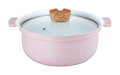 Seiros - カクセー IH対応 セラミックコーティング 深型 卓上鍋 24cm ピンク coronto コロント CT-29 送料無料