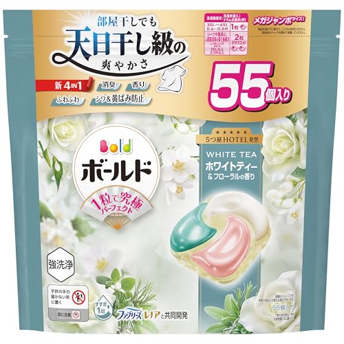 ボールド 洗濯洗剤 ジェルボール 4in1【新モデル】 ホワイトティー＆フローラルの香り 詰め替え  ...