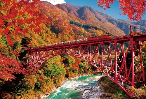 乐天商城 - 【日本製】ビバリー 1000ピース ジグソーパズル 紅葉の黒部峡谷とトロッコ電車（49×72） 1000-113 送料無料