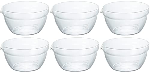HARIO(ハリオ) 日本製 耐熱ガラス製 片口ボウル 400ml KB-40-BK 6個セット クリア 送料無料
