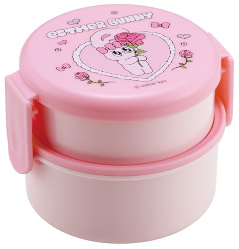 スケーター(Skater) 弁当箱 丸型 ランチボックス 500ml 2段 フォーク付 日本製 エスターバニー ONWR1-A 送料無料
