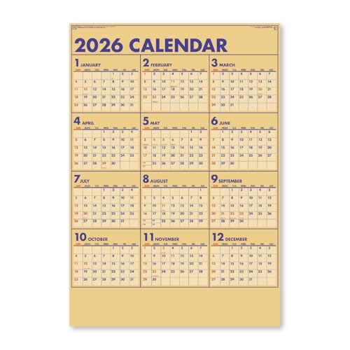 新日本カレンダー 2026年 カレンダー 壁掛け 年表 クラフトプラン 740×515mm NK345 送料無料