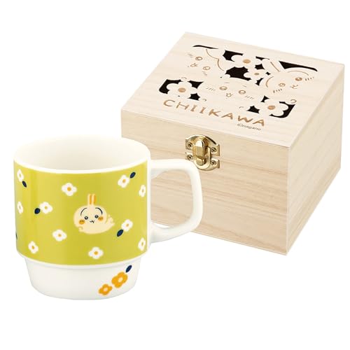 乐天商城 - ちいかわ 公式ライセンス うさぎ マグカップ 木製ギフト箱入 大きめ 340ml 径約9×9cm フラワーガーデン 女性 ギフト 誕生日 送料無料
