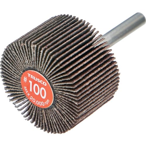 TRUSCO エコノミーフラップホイール 軸径6mm 外径40X幅25X軸長35 ＃100（5個入） E...
