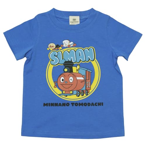 乐天商城 - 【本体綿100％】2025年 夏物 アンパンマン 天竺 半袖Tシャツ Anpanman ブルー◇90cm sa3097-10 送料無料