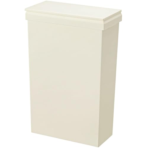 乐天商城 - リス(RISU) ゴミ箱 SOLOW 通路で使えるワイドダストボックスハンドオープン40L ホワイト 日本製 薄型 キャスター付き 抗菌 送料無料