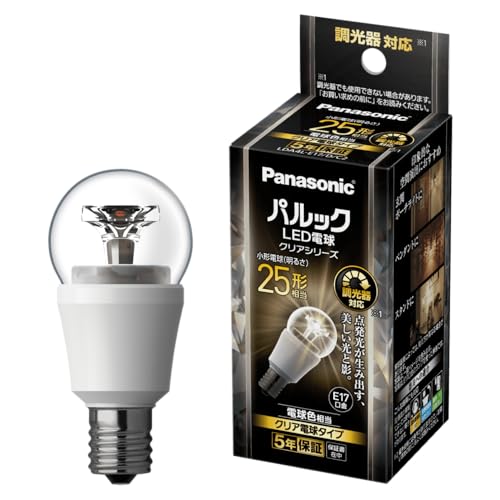 Rakuten - パナソニック パルックLED電球 口金直径17mm クリアシリーズ 4.3W (電球色相当/調光器対応） 小形電球・クリアタイプ LDA 送料無料