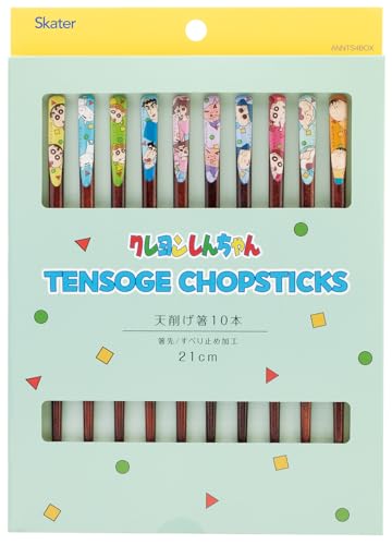 乐天商城 - スケーター(Skater) 天削げ 箸 21cm 箱入り ギフト 贈り物 お土産 5膳 10本セット クレヨンしんちゃん ANNTS4B 送料無料