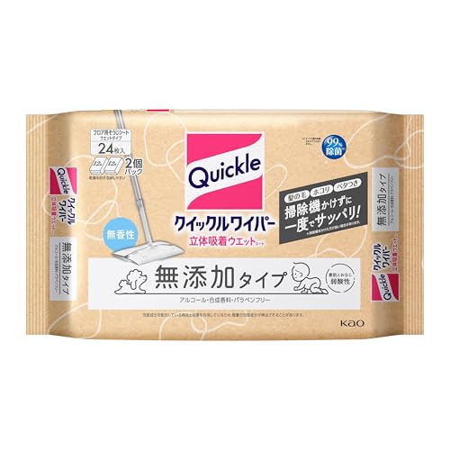 Rakuten - クイックルワイパー 立体吸着ウエットシート 無添加タイプ 24枚入 送料無料
