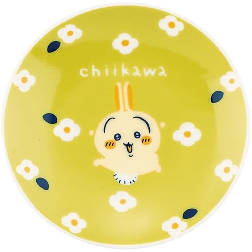 ちいかわ 公式ライセンス うさぎ 豆皿 小皿 径約9×2cm フラワーガーデン 食器 グッズ 雑貨 黄緑 CKW23-333 送料無料