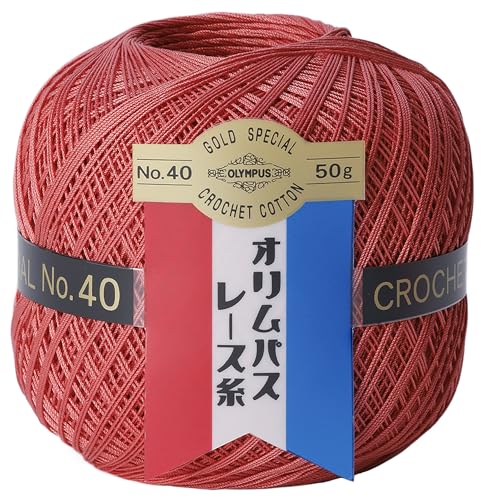 樂天商城 - オリムパス 製絲 金票 レース糸 40番 Col. 144 コーラルレッド 系 50g 約445m 3玉セット 送料無料