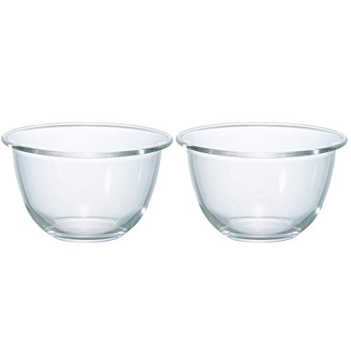 HARIO(ハリオ) 耐熱ガラス ボウル 2個セット 満水容量900ml 日本製 MXP-2208 透明 送料無料