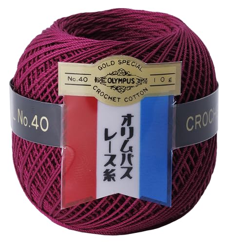 乐天商城 - オリムパス 製絲 金票 レース糸 40番 10g 約89m Col. 137 パープリッシュレッド 系 3玉セット 送料無料