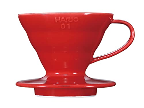Coffee Kettles - HARIO(ハリオ) V60 透過ドリッパー 01 セラミック レッド 1~2杯用 コーヒー ハンドドリップ 日本製 VDCR-01-R 送料無料