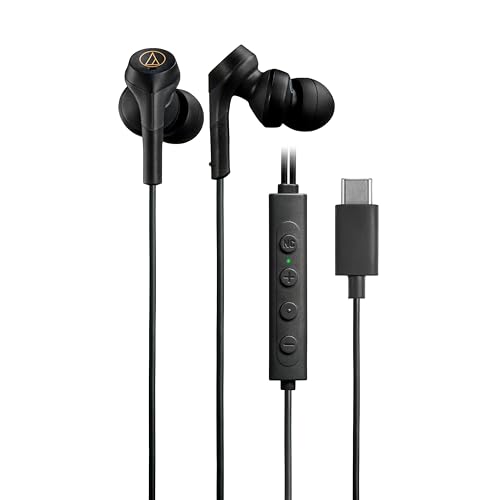 乐天商城 - オーディオテクニカ ATH-CKS330NC BK イヤホン 有線 タイプC ノイズキャンセリング 1.2m U型コード 【遅延なし マ 送料無料