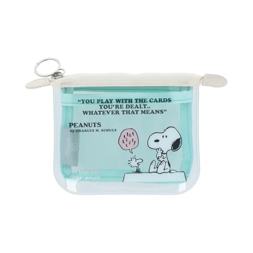 乐天商城 - サンスター文具(Sun-Star Stationery) スヌーピー クリアポーチ ミッテ PEANUTS アメリカンテイスト ライトブ 送料無料