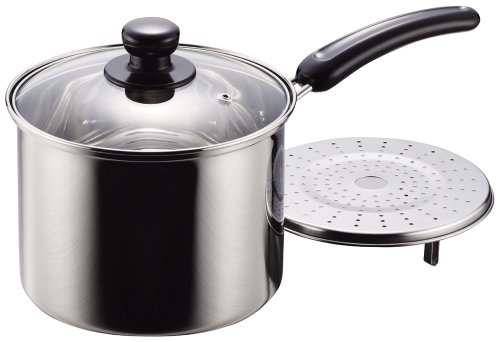 乐天商城 - パール金属 NEWだんらん ステンレス製 ガラス蓋付片手兼用鍋 18cm H-5871 送料無料